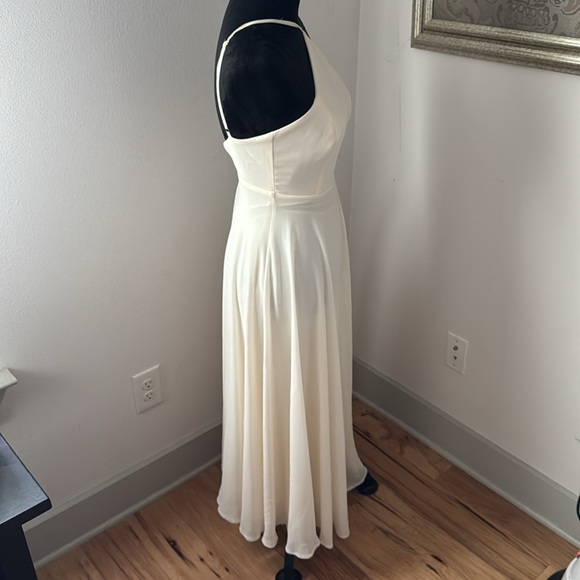 Lulus ivory Sz XS halter evening gown maxi dress Tour de Force - Picture 3 of 11